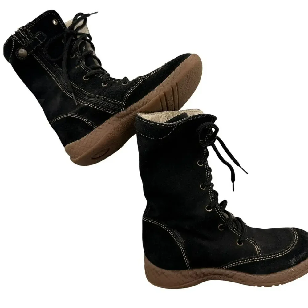 Primigi Enora Black Girls Lace Up Boots Leather EU 28 / US 10.5